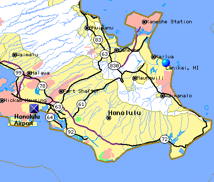 Southern Oahu including Kailua and Honolulu